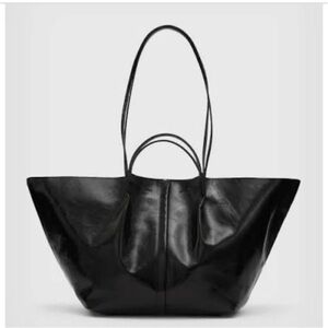 ALLSAINTS Phoenix East West Black Leather Tote Bag